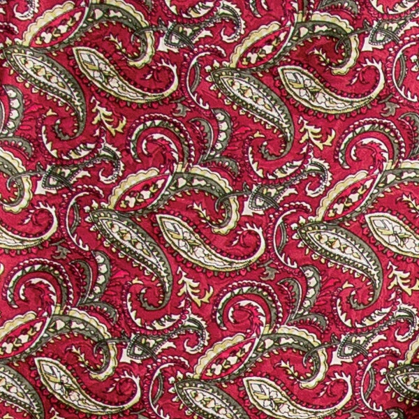 Wyoming Traders Wildrag Paisley Wine/Olive Silk Scarf