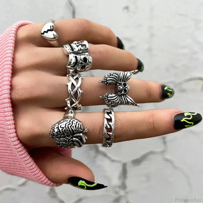 Y2K Rebel Rap Gothic Spider Ring