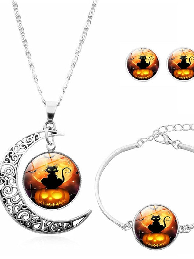 Jewelry Sets Daily Halloween Cat Necklaces for Women
